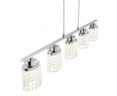 Briloner Leuchten 4149-058 Suspension, Suspendue, plafonnier LED, Spots, Salon, Lampe de Cuisine, Abat-Jour Cristal, MÃ©tal, IntÃ©grÃ©, 5 W, Chrome