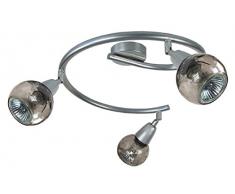 Tosel 85047 Plafonnier â Crock, Tôle Acier, Peinture époxy, Verre soufflé, E14, 100 W, Fumée