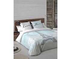 Euromoda Wild About Words Housse de Couette Tour Eiffel Bleu Clair/Gris lit 105