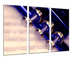 Tableau Moderne Photographique, Impression sur bois, Touches de trompette, Musique, MÃ©lodie, 97 x 62 cm, ref. 26759