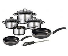 M+K by ELO Ma Cuisine Set de 99822Â Skyline 10Â piÃ¨ces Set DE Casseroles en Acier Inoxydable, Argent, 1Â x 1Â x 1Â cm, 10Â unitÃ©s