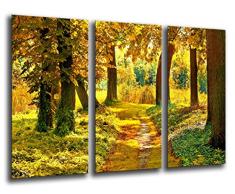 Tableau Moderne Photographique, Impression sur bois, ForÃªt dautomne, paysage Nature, coucher de soleil, 97 x 62 cm, ref. 26043