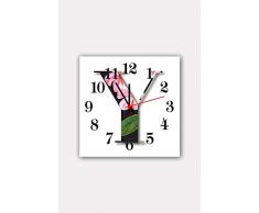 Bonamaison Horloge Murale en MDF, Multicolore, 30 x 30 cm