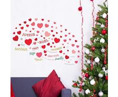 Wallflexi DÃ©corations De NoÃ«l Autocollant Mural NoÃ«l Amour avec FranÃ§ais & Italien Citations Mur DÃ©calques Salle Ã Manger CrÃ¨che Enfants Ãcole Restaurant cafÃ© HÃ´tel DÃ©cor Ã La Maison, Multicolore