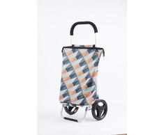 Une domo Rx-503805 Rixx chariot de courses géométrique Couleurs vives 38L, Aluminium, Polyester, plastique, Multicolore