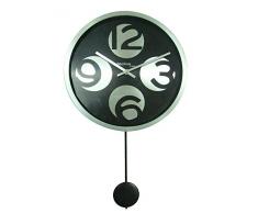 Technoline WT 1030Â Horloge Murale avec Pendule, Ã 30Â cm, Noir, Argent