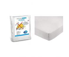 Sweetnight - ProtÃ¨ge Matelas 140x190/200 cm | AlÃ¨se ImpermÃ©able et Anti Acariens | Silencieux et Respirant & AmazonBasics Drap-Housse en Polycoton 200Â Fils Blanc 140 x 200 x 30 cm