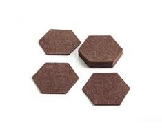1buy3 Lot de 8 Dessous de Verre hexagonaux en Feutre Marron mÃ©langÃ© Ãpaisseur 5 mm