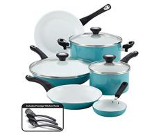 Faberware 17494 FARBERWARE Batterie de cuisine et outils 9 pièces â Aqua Aluminium