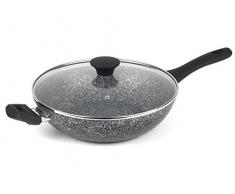 Salter BW05753S1N Wok en Aluminium avec revÃªtement Anti-adhÃ©sif ArgentÃ© 28 cm