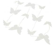 Mopec A284 Guirlande de papillons en coton Blanc 1,5 m Taille unique