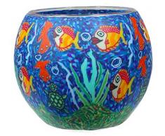 Him CC200 photophore Verre Aquarium, Multicolore, 11x11x9 cm