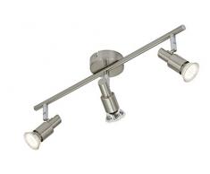 Briloner Leuchten 2907â032 A +, couverture Spot, Lampe LED, lampe, Spot, Spot, salon, métal, 3 W, nickel mat, 47,5 x 8 x 12 cm