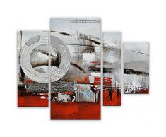 Arte Dal Mondo AS419QX1 Abstrait Tableau Modern Peint Ã la Main sur Toile avec Chassis, Acrylique, Multicolore, 109 x 3,5 x 80 cm