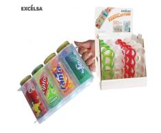 Excelsa Accessoires Cuisine Conserve 4Â Compartiments, Plastique, Blanc/Orange/Vert, 27,5Â x 7Â x 10.5Â cm