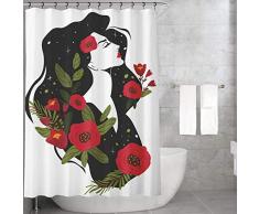 Bonamaison Rideau de Douche en Polyester Multicolore 155 x 220 cm