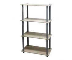 ZONS Ãtagere Meuble de Rangement Poly-Tube Gris 12MM 60X29.5XH112CM