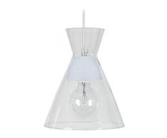 Tosel 16769 Suspension 1 Lumière, Verre, E27, 40 W, Transparent, 20 x 80 cm
