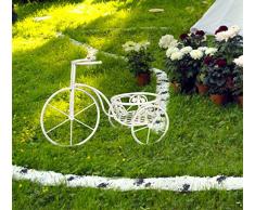 Euronovità Plantes Vélo avec Porte Pot, Fer forgé, crème, Large