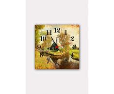 Bonamaison Horloge Murale en MDF, Multicolore, 30 x 30 cm