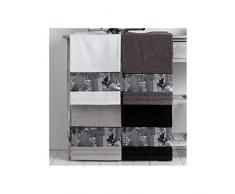 BarcelÃ³ Hogar 05060070022 Lot de 3 Serviettes avec Applique pour Bidet, lavabo et Douche, modÃ¨le City, Ã©ponge amÃ©ricaine, Noir