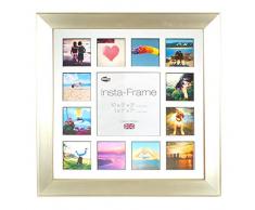 Inov8â16x 16 Insta-Cadre Photo pour 13 Photos Instagram carré avec Contour Blanc et Noir-Produit Traditionnel Britannique-Lot de 2 Verres à Champagne