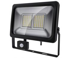 MXL BR-FL50WIR Projecteur LED avec Détecteur de mouvement Aluminium 50 W Noir