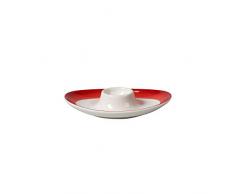 Villeroy & Boch Colourful Life Deep Red Coquetier, 5x5x7 cm, Porcelaine Premium, Blanc/Rouge