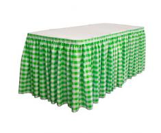La Jupe de Table à Carreaux en Lin avec 25 l-Clips, Polyester, Blanc/Citron Vert, 30-Ft x 29 , Lot de 26