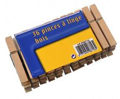 Milbox Nespoli MO448716 Paquet de 36 Pinces à Linge Bois PM