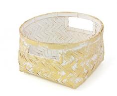 Gelco Design 710614 Boite DE Rangement, Bambou, Gold, 20 x 20 x 11 cm