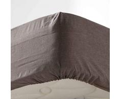 douceur dintérieur drap housse 2 personnes 160x200 cm polycoton actually noisette