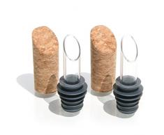 Soiree Home Pourist Gourmet Vin Bec verseur et Bouchon en Verre Accessoire, Liège, Multicolore, 2.3 x 2.6 x 8.4 cm