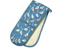 Dexam Double Gant de Cuisine, Coton Polyester, Bleu Sarcelle, 34 x 18cm
