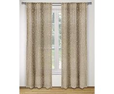 KELVIN Rideau occultant Motif Feuilles Taupe ArgentÃ© 37 x 84 cm