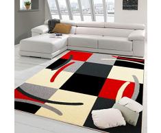 PETTI Artigiani Italiani - Tapis, Tapis moderne, Tapis de salon, Tapis de chambre Ã coucher, Rouge, 100x140cm