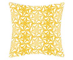 Douceur de France Coussin Imprimé Rosace Jaune, Polyester, Jaune, 40x40x15 cm