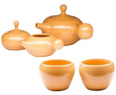 Maia Ming Designs BULBSETORANGE Service Ã ThÃ© Inclues ThÃ©iÃ¨re + Sucrier + Pichet au Lait + 2 Verres PoignÃ© Bulle Orange