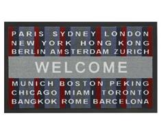 HMT Paillasson Welcome Gris Worldwide 75 x 45 x 0,5 cm