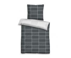 biberna Linge de lit, Cotton, Titane, 135x200 cm + 80x80 cm