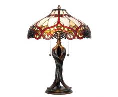 Lumilamp 5LL-5583 Lampe de table avec parasol en verre Art Deco Tiffany à 41 x 56 cm 2 x E27 max 60 W
