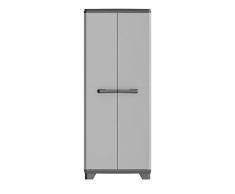 KETER 246637 Armoire Haute Planet-Plastique recyclé, Gris/Noir, Cabinets, 680x390x1730 mm, PP