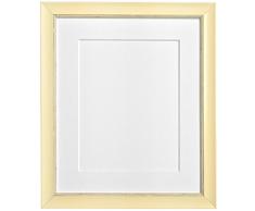 FRAMES BY POST Porte Photo Nordique 12 x 10-Pouces pour Photo de 10 x 8-Pouces avec embase Blanche, Crème Vieilli