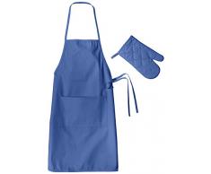 Unbekannt StÃ¤dter 256033Â Enfants Tablier, Gant Set Back Tablier, Coton, Bleu, 40Â x 20Â x 2Â cm