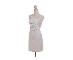 MI CASA Tablier Soy UNA Tasse, Une thÃ©iÃ¨re, 60 x 75 cm, Ã©cru, 60 x 75 cm