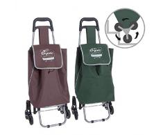 Dcasa Chariot de Courses 3 Roues en Organique Unisexe Adulte, 34 x 28 x 96 cm