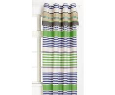 Fouta Futée Rideau prêt-à -Poser avec Anneaux, en fouta pour Une Ambiance de Vacances avec flexibilité de Hauteur, Coton, Multicolore, 280x140 cm