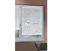 HomeMaison Pause Café Store Bateau Relevable, Polyester, Blanc, 120x80 cm
