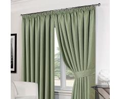 Dreamscene Panier de luxe tissage Doublure thermique occultant Ruban Top Rideaux avec embrassesÂ âÂ Souple Vert, 46Â x 137