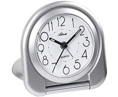 Atltanta Réveil de Voyage, en Plastique, Argent, 7,5 x 8 cm